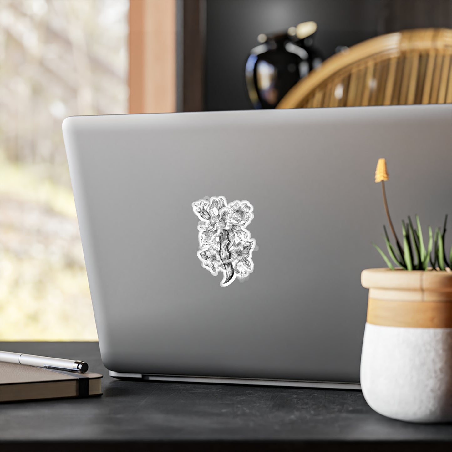 Dogwood Serpent Kiss-Cut Sticker