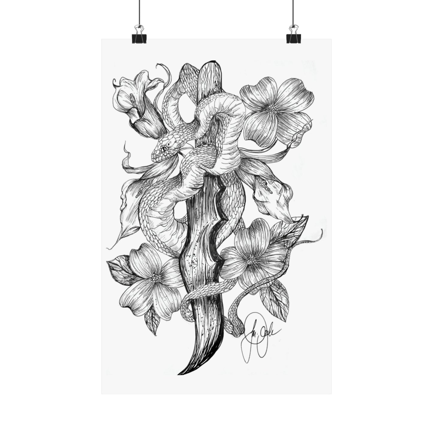 Dogwood Serpent Art Print